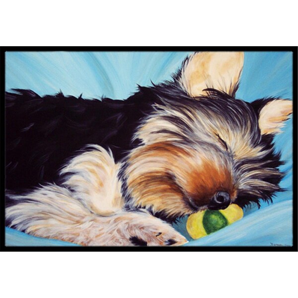 Jensendistributionservices Naptime Yorkie Yorkshire Terrier Indoor or Outdoor Mat, 24 x 36 MI1526161 - main